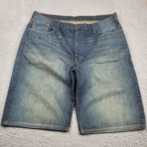Levi's 569 Men's W40 Denim Shorts Blue Loose Fit Distressed Casual